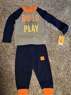 Lego Navy and Orange Logo Pajama Bottoms